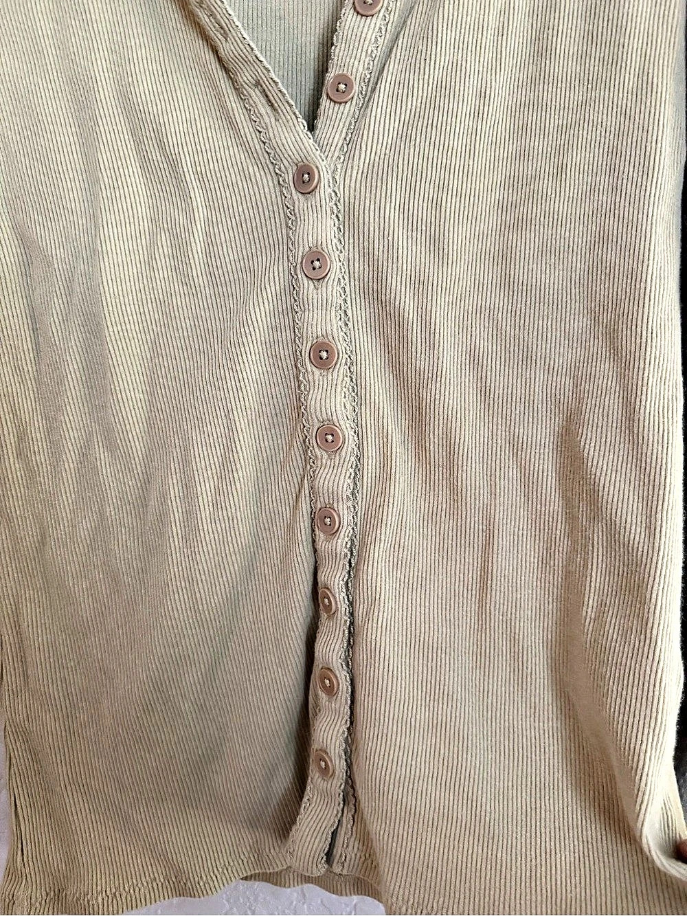 Rebecca Taylor Ribbed Button-Front Cardigan Size Medium - Picture 4 of 5